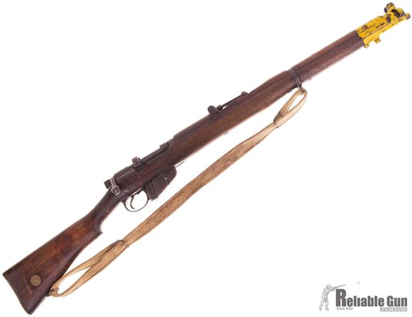 Picture of Used Lee Enfield No1 Mk III Bolt Action Rifle, 303 British, Full Wood, Original, Painted Yellow at Muzzle, Lithgow 1918, 1 Magazine, Sling, Good Condition