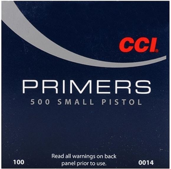 Picture of CCI Primers, Standard Pistol Primers - No. 500, Small Pistol Primers, 5000ct Case