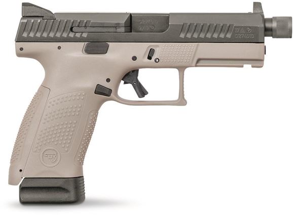 Picture of CZ P-10 C Semi-Auto Pistol - 9mm, 4.51", Striker Fired, Suppressor Height Tritium Sights, Compact Urban Grey Polymer Frame, 2x10rds, Interchangeable Backstraps, Ambidextrous Controls