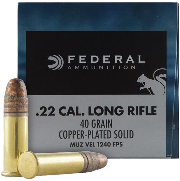Picture of Federal Game-Shok Rimfire Ammo - 22 LR, 40Gr, Copper Plated Solid, 5000rd Case, 1240fps