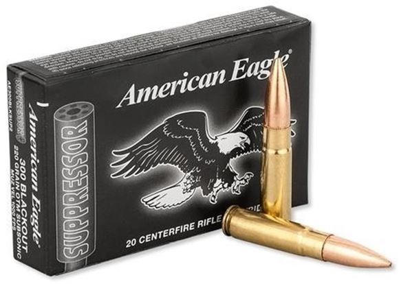 Picture of Federal American Eagle Rifle Ammo - 300 AAC Blackout, 220Gr, OTM Subsonic, 500rds Case, 1000fps