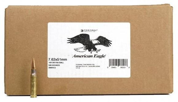 Picture of Federal, American Eagle Rifle Ammo - 7.62x51mm NATO, 149Gr, Full Metal Jacket (M80l), 500rds Loose Case