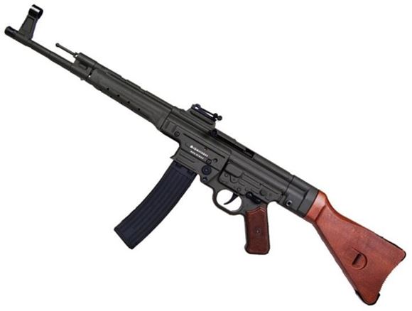 Picture of German Sport Guns (GSG) GSG-STG 44 Rimfire Semi-Auto Rifle - 22 LR, 17.2", Blued, Solid Wood Stock & Grip Panels, 25rds, Fixd Front Post & Adjustable Rear Sights