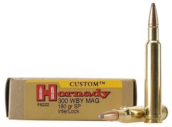 Picture of Hornady Custom Rifle Ammo - 300 Wby Mag, 180GR, InterLock SP, 200rds Case