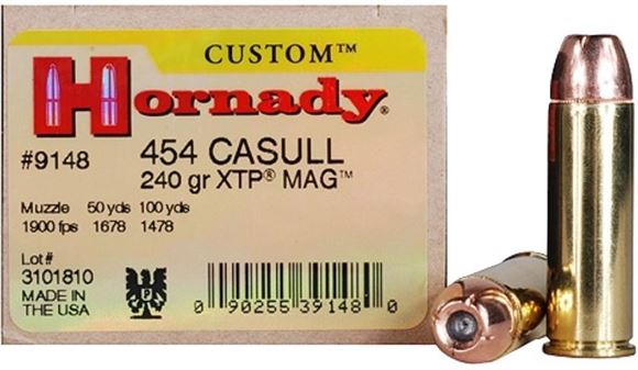 Picture of Hornady Custom Handgun Ammo - 454 Casull, 240Gr, XTP Mag, 20rds Box