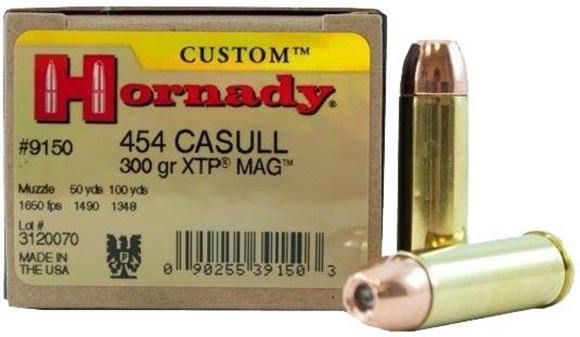 Picture of Hornady Custom Handgun Ammo - 454 Casull, 300Gr, XTP Mag, 20rds Box