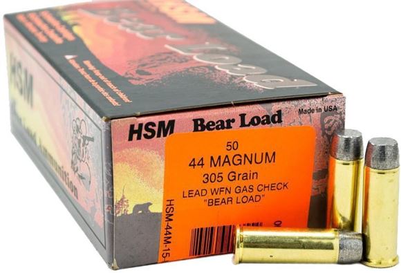 Picture of HSM Bear Load Rifle Ammo - 44 Rem Mag, 305Gr, WFN Gas Check "Bear Load", 20rds Box