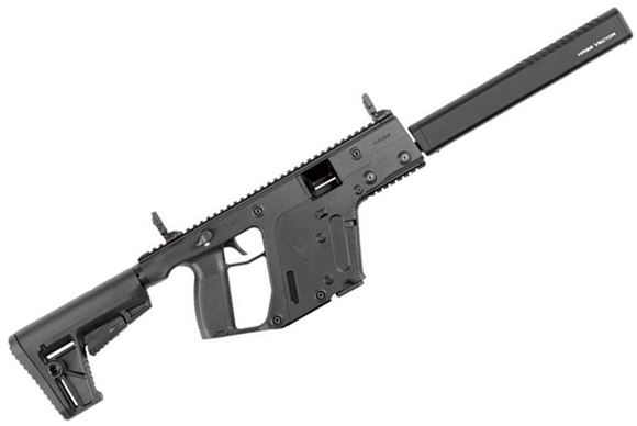 Picture of KRISS Vector Gen II CRB Enhanced Semi-Auto Carbine - 9mm, 18.6", w/Square Enhanced Black Shroud, Black, M4 Stock Adaptor w/Defiance M4 Stock, 10rds, Flip Up Front & Rear Sights