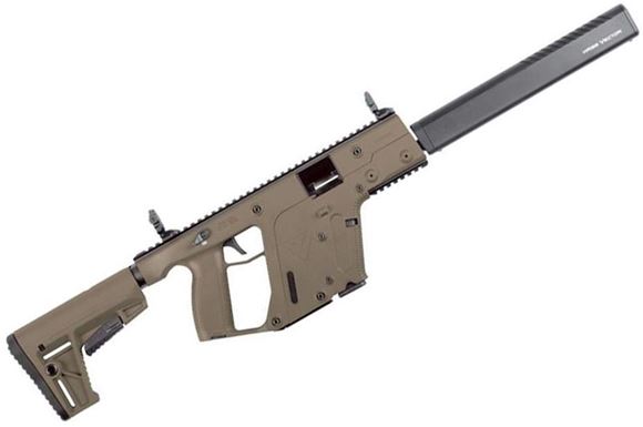 Picture of KRISS Vector Gen II CRB Enhanced Semi-Auto Carbine - 9mm, 18.6", w/Square Enhanced Black Shroud, Flat Dark Earth, M4 Stock Adaptor w/Defiance M4 Stock, 10rds