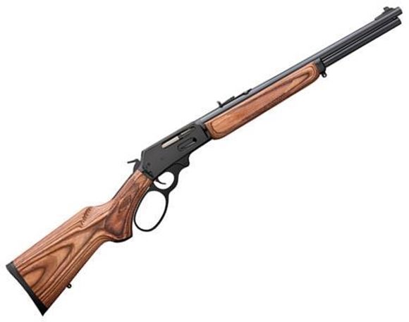 Picture of Marlin Model 336BL Lever Action Rifle - 30-30 Win, 18-1/2", Blued, Brown Laminate Hardwood Pistol Grip Stock w/Fluted Comb, 6rds, Brass Bead w/Wide-Scan Hood Front & Adjustable Semi-Buckhorn Folding Rear Sights, Big Loop