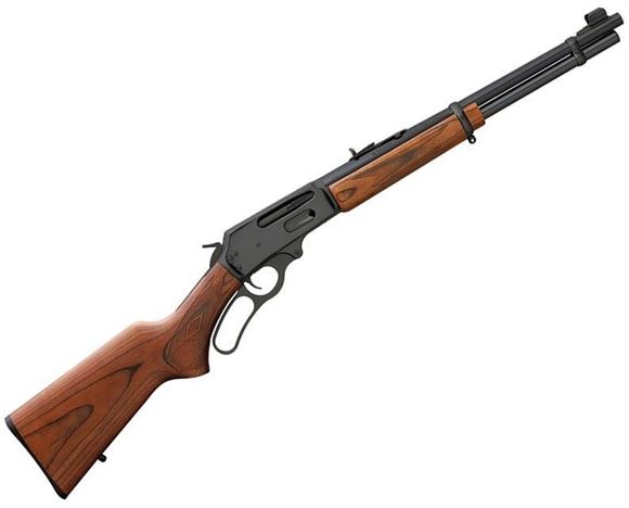 Picture of Marlin Model 336Y Compact Lever Action Rifle - 30-30 Win, 16.25", Blued, Walnut Stock, LOP 12.5", 6rds, Brass Bead Front & Adjustable Semi-Buckhorn Folding Rear Sights