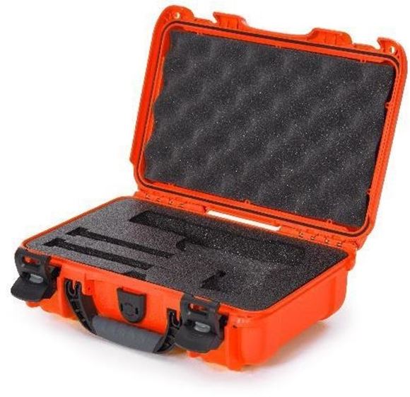 Picture of Nanuk Professional Protective Cases - Classic Single Pistol Case, Pre-cut Foam, Waterproof & Impact Resistant, 12.64" x 9" x 4.38", Orange