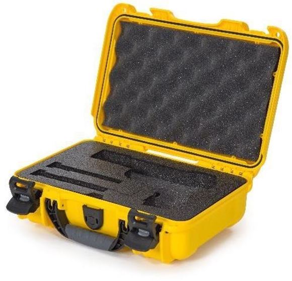 Picture of Nanuk Professional Protective Cases - Classic Single Pistol Case, Pre-cut Foam, Waterproof & Impact Resistant, 12.64" x 9" x 4.38", Yellow