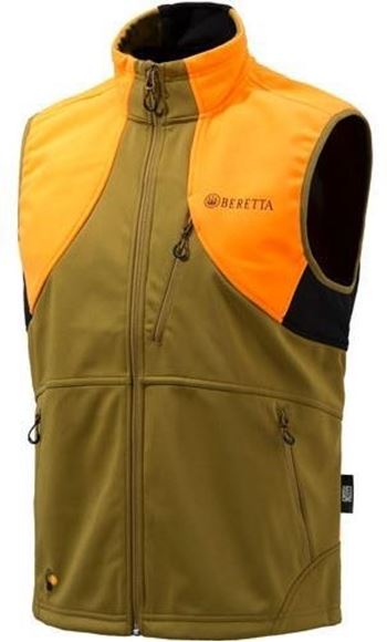 Picture of Beretta Men's Clothing, Vests - Beretta Soft Shell Fleece Vest, Adult, Light Brown/Orange, XXL