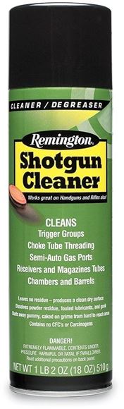 Picture of Remington Gun Care, Cleaners & Solvents - Remington Shotgun Cleaner, 510g (18oz) Aerosol, Bi-Lingual/Health Canada Approved