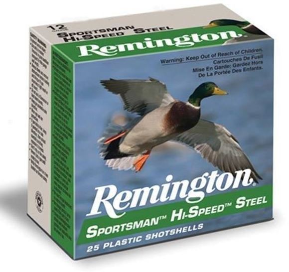 Picture of Remington Waterfowl Loads, Sportsman Hi-Speed Steel Shotgun Ammo - 12Ga, 3", MAG DE, 1-1/8oz, BB, 250rds Case, 1550fps