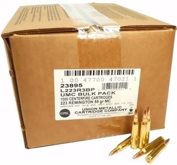 Picture of Remington UMC Rifle Ammo - 223 Rem, 55Gr, MC, 1000rds Bulk Pack