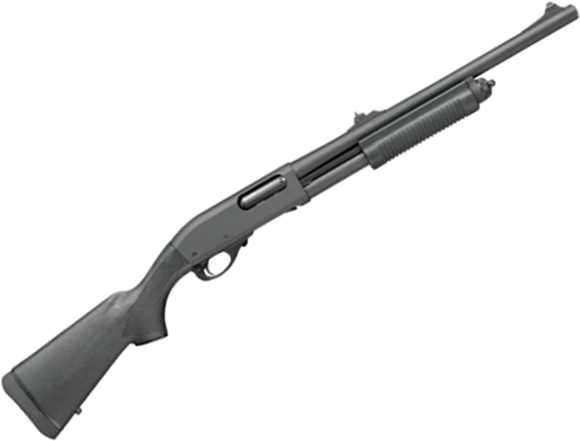 Picture of Remington 870 Police Pump Action Shotgun - 12Ga, 3", 20", Parkerized, Synthetic Stock & Fore-End, 4rds, Fixed IC Choke, Rifle Sights