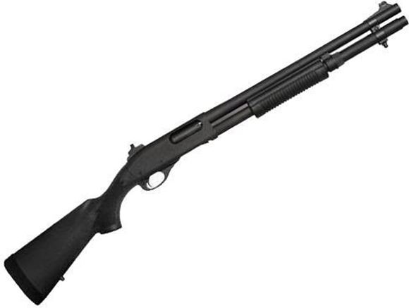 Picture of Remington 870 Police Pump Action Shotgun - 12Ga, 3", 18", Parkerized, Synthetic Stock & Fore-End, 6rds, Fixed IC Choke, Wilson Combat/XS Sights