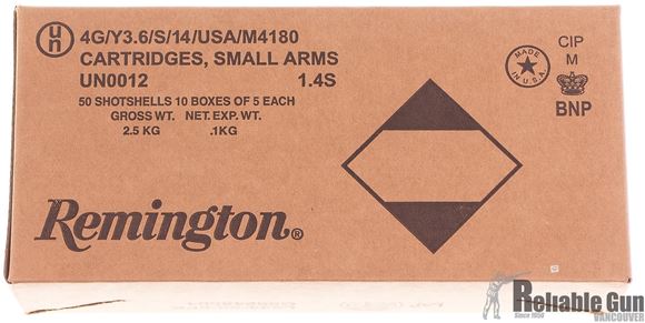 Picture of Remington Buckshot, Express Buckshot Shotgun Ammo - 12Ga, 2 3/4'', 3-3/4 DE, #00 Buck, 9 Pellets, Buffered, 50rds Brick, 1325fps