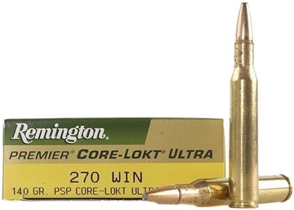Picture of Remington Premier Core-Lokt Ultra Bonded Centerfire Rifle Ammo - 270 Win, 140Gr, Core-Lokt Ultra Bonded, PSP, 20rds Box