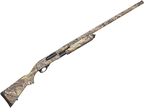 Picture of Remington Model 870 Express Super Magnum Waterfowl Camo Pump Action Shotgun - 12Ga, 3-1/2", 28", Vented Rib, Mossy Oak Duck Blind, Synthetic Stock, 3rds, HiViz Sight, Sling, Rem Choke (Over-Decoys)