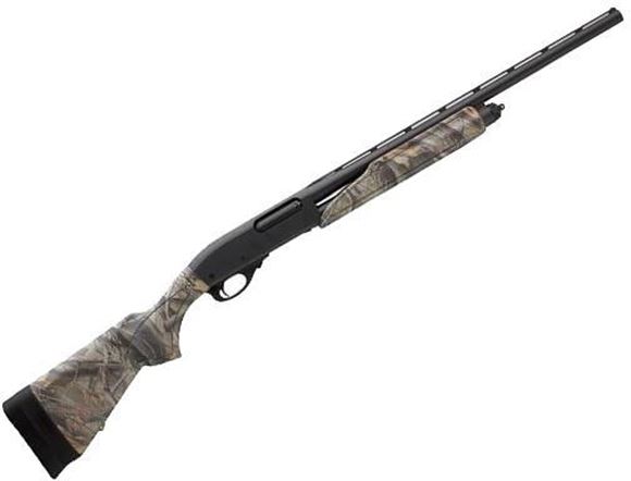 Picture of Remington Model 870 Express Compact Camo Pump Action Shotgun - 20Ga, 3", 21", Vented Rib, Matte Black, RealTree Hardwoods HD Synthetic Stock, 13" LOP & Adjustable LOP Kit, 4rds, Rem Choke (Modified)