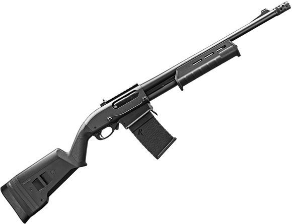 Picture of Remington Model 870 DM Pump Action Shotgun - 12Ga, 3", 18-1/2", Matte Black, Magpul Stock & Forend, 6rd Detachable Magazine, XS Front Blade Sight & Fully Adjustable Ghost Ring Sight Rail, Rem Choke (Tactical, Extended/Ported)