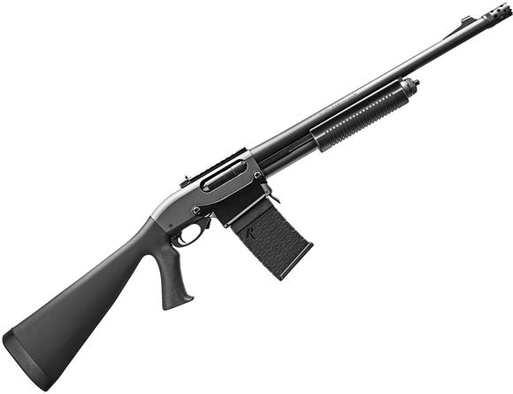 Picture of Remington Model 870 DM Pump Action Shotgun - 12Ga, 3", 18-1/2", Matte Black, Speedfeed IV Stock, 6rd Detachable Magazine, XS Front Blade Sight & Fully Adjustable Ghost Ring Sight Rail, Rem Choke (Tactical, Extended/Ported)