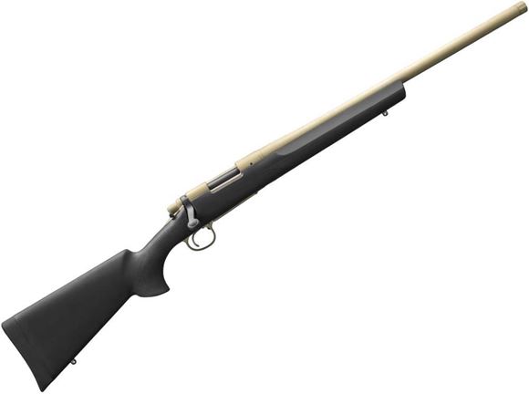 Picture of Remington Model 700 SPS Tactical Bolt Action Rifle - 6.5 Creedmoor, 22", Heavy-Contour Tactical Style Threaded, Coyote Tan Barrel And Action, Black Synthetic Hogue OverMolded Pillar Bedded Stock, 4rds, X-Mark Pro Adjustable Trigger