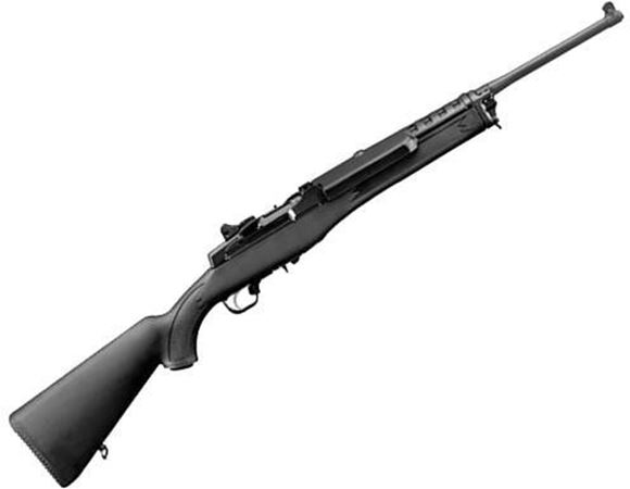Picture of Ruger Mini-14 Ranch Semi-Auto Rifle - 5.56mm NATO/223 Rem, 18.50", Blued, Alloy Steel, Black Synthetic Stock, 5rds, Blade Front & Adjustable Rear Sights