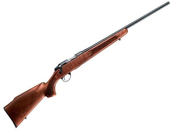 Picture of Sako Quad Hunter Pro Rimfire Bolt Action Rifle - 22 LR, 22", Blued, Cold Hammer Forged Hunting Contour Barrel, Matte Oil Walnut Full Size Monte Carlo Style Stock, 5rds, No Sight, 2-4lb Adjustable Trigger