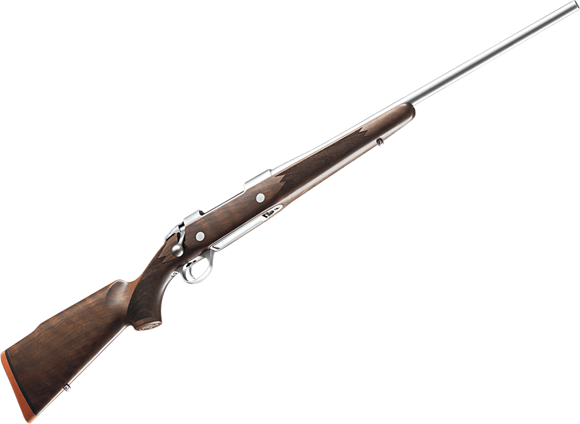 Picture of Sako 85 Hunter Bolt Action Rifle - 7mm Rem Mag, 24-3/8", Satin Stainless, Cold Hammer Forged Light Hunting Contour Barrel, Monte Carlo Style Oil Walnut Stock w/Palm Swell, 4rds, No Sight, 2-4lb Adjustable Trigger
