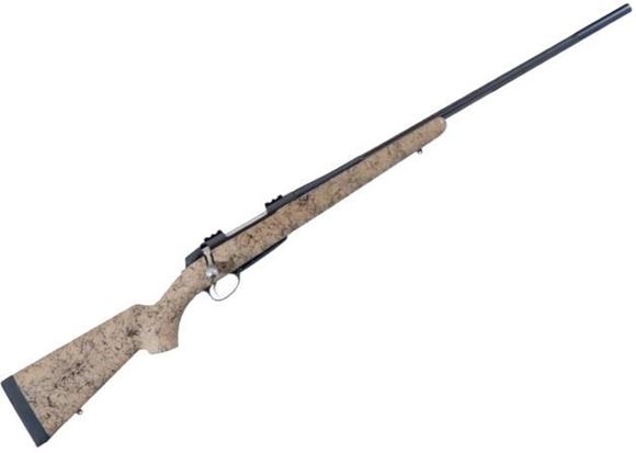 Picture of Sako A7 Roughtech Pro Bolt Action Rifle - 300 Win Mag, 24.4", Blued Steel, Cold Hammer Forged Medium Contour Fluted Barrel, Desert Tan w/Black Spider Web Rough Surface Texture Stock w/Fully Integrated Aluminium Bedding, 3rds, 2-4lb Adjustable Trigger