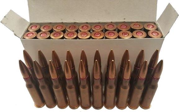 Picture of Sellier & Bellot Surplus Rifle Ammo - 7.62x54R, 148Gr, TFMJ Steel Core CuZn 30 Case, 20rds, Corrosive