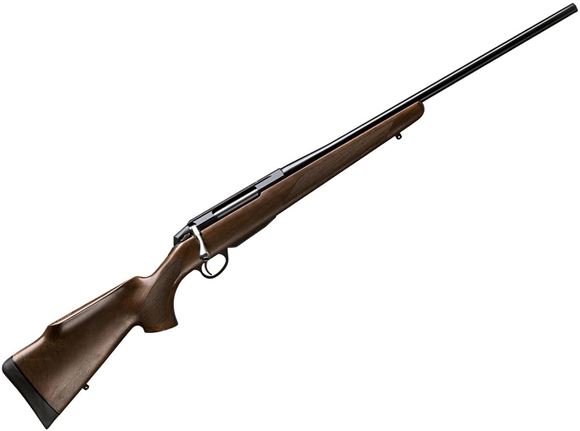 Picture of Tikka T3x Forest Bolt Action Rifle - 308 Win, 22-7/16", Blued, Matte Oiled Walnut Stock w/Roll Over Cheek Piece, Cold Hammer Forged Light Hunting Contour Barrel, 3rds, No Sight, 2-4lb Adjustable Trigger