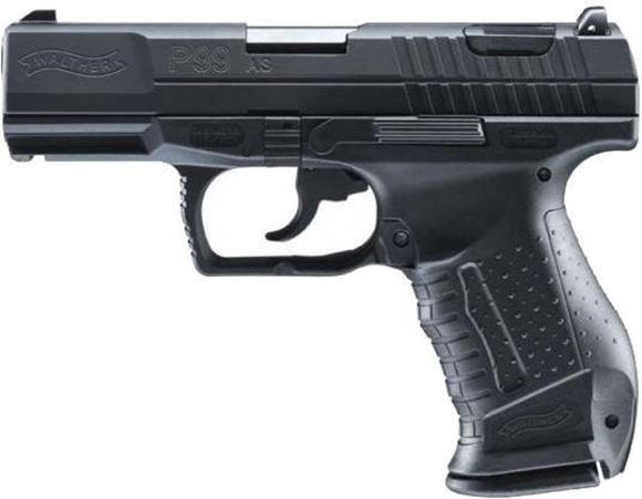 Picture of Walther P99 AS DA/SA Semi-Auto Pistol - 9mm, 4.2" (106mm), Matte Tenifer Coated, Black Polymer, 2x10rds, 3 Dot Low Profile Adjustable Sights