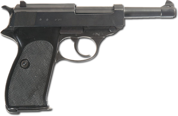 Picture of Walther P1 DA/SA Semi-Auto Pistol - 9mm, 5", Dark Gray Phosphate Steel Slide & Black Anodized Alloy Frame, 8rds, Fixed Sights, German Police Surplus