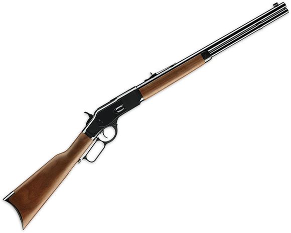 Picture of Winchester Model 1873 Short Rifle Lever Action Rifle - 357 Mag/38 Special, 20", Sporter Contour, Polished Blued, Polished Blued Receiver, Oil Finished Black Walnut Stock w/Straight Grip & Classic Rifle-Style Forearm & Steel Forend
