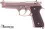 Picture of Used Beretta 92 FS Inox Semi Auto Pistol, 9mm, Stainless, Black Rubber Grips, 2 Magazines Original Box, Good Condition