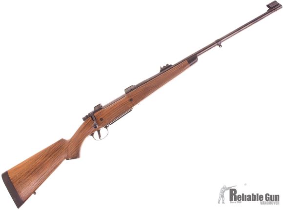 Picture of Used Custom BRNO 602 ZKK 375 H&H Bolt Action Rifle, 24'' Barrel w/Safari Sights, Custom English Walnut Stock With Ebony Forend Tip, Steel Grip Cap, Barrel Band, Slicked Action, Excellent Condition