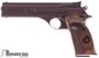 Picture of Used Beretta Model 76 Target Semi Auto Pistol, 22 LR, 6'' Barrel, Adjustable Rear Sight, Checkered Wood Grips w/Thumb Rest, 1 Magazine, Case, Excellent Condition