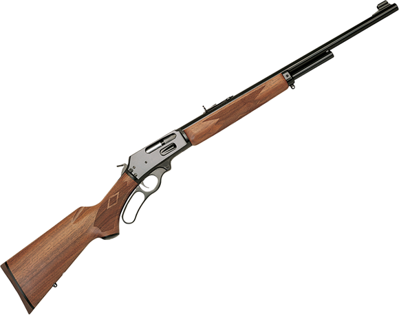 Picture of  Marlin Model 1895 Lever Action Rifle - 444 Marlin, 22", Blued, American Black Walnut Pistol Grip Stock w/Fluted Comb, 4rds, Brass Bead Ramp Front & Adjustable Semi-Buckhorn Folding Rear Sights