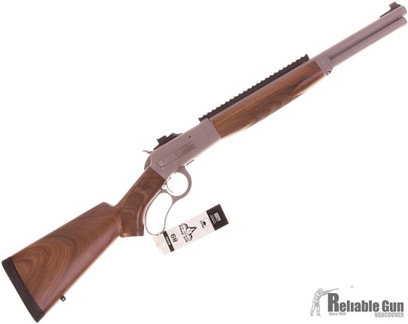 Picture of Used Big Horn Armoury Model 90A Custom Grade Lever Action Rifle, 454 Casull, 18'' Matte Stainless Barrel, Scout Mount Upgrade, Wood Class Upgrade, Original Box, Excellent Condition