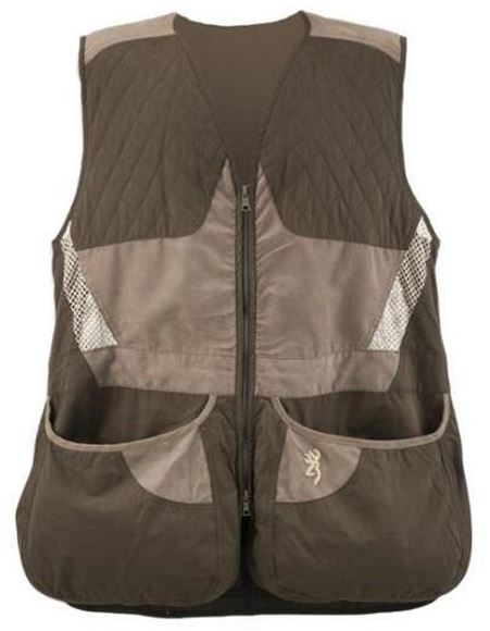 Picture of Browning Outdoor Clothing, Shooting Vests - Mens Summit Shooting Vest, Chocolate/Taupe, Right-Hand, 2XL