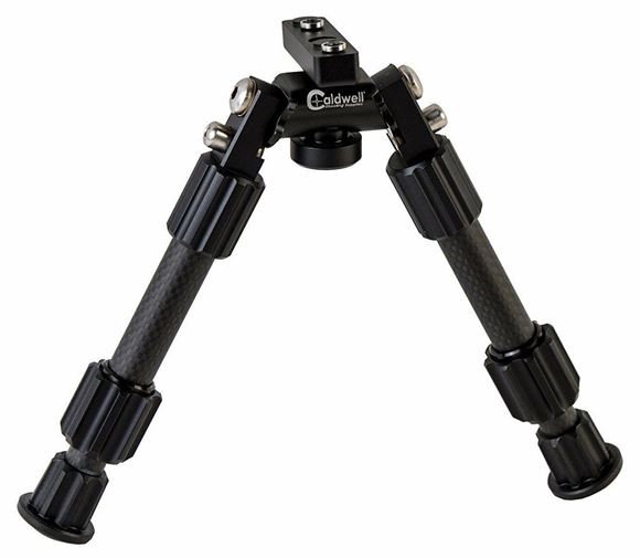 Picture of Caldwell Shooting Supplies - Accumax Premium Carbon Fiber Bipod, 6-9", Omni-Directional Pivot Mount, Fits Both M-Lok or Key Mod