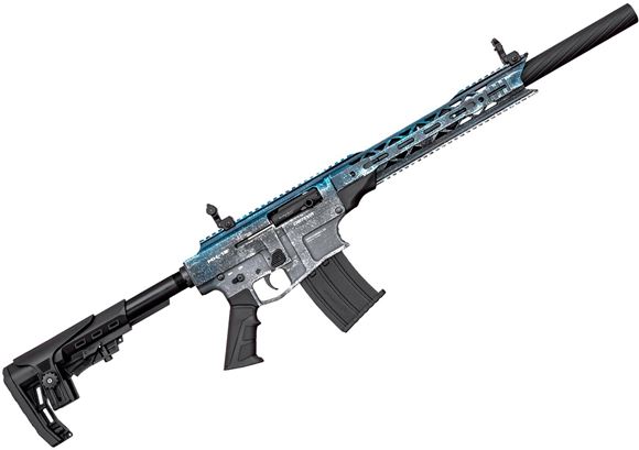 Picture of Derya Arms MK-12 Model AS-108SE Vertical Magazine Semi-Auto Shotgun - 12Ga, 3", 20", Two Tone (ICE Color, Blue & White ), Synthetic Stock, 1x2rds, 2x5rds, AR Flip Up Sights, Barrel Shroud, 3 Mobil Choke