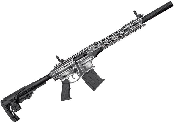 Picture of Derya Arms MK-12 Model AS-109SE Vertical Magazine Semi-Auto Shotgun - 12Ga, 3", 20", Two Tone (Distressed Grey), Synthetic Stock, 1x2rds, 2x5rds, AR Flip Up Sights, Barrel Shroud, 3 Mobil Choke