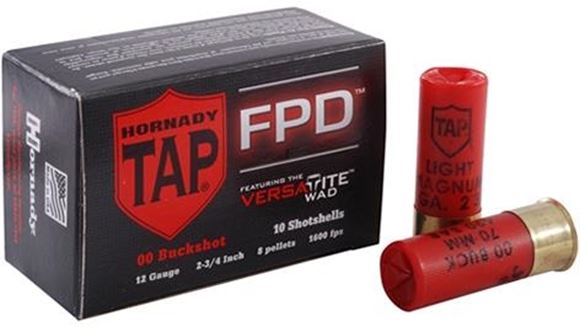 Picture of Hornady TAP FPD Shotgun Ammo - 12ga, 2 3/4", 8 Pellet 00 Buckshot, TAP FPD, 1600 fps, 10rds Box