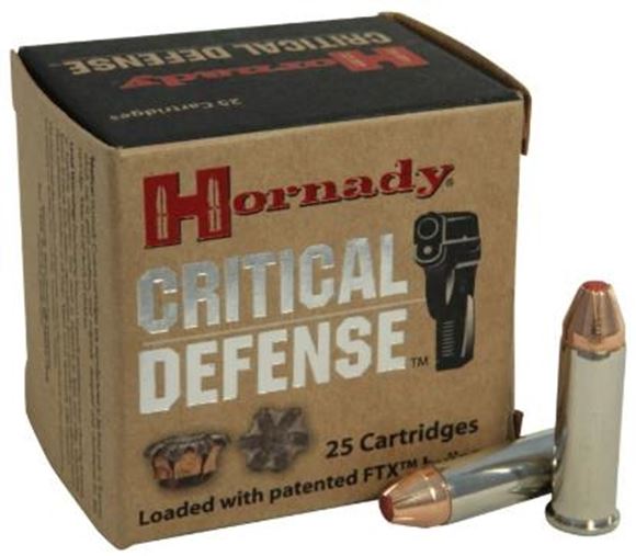Picture of Hornady Critical Defense Handgun Ammo - 38 Special +P, 110Gr, FTX, 25rds Box